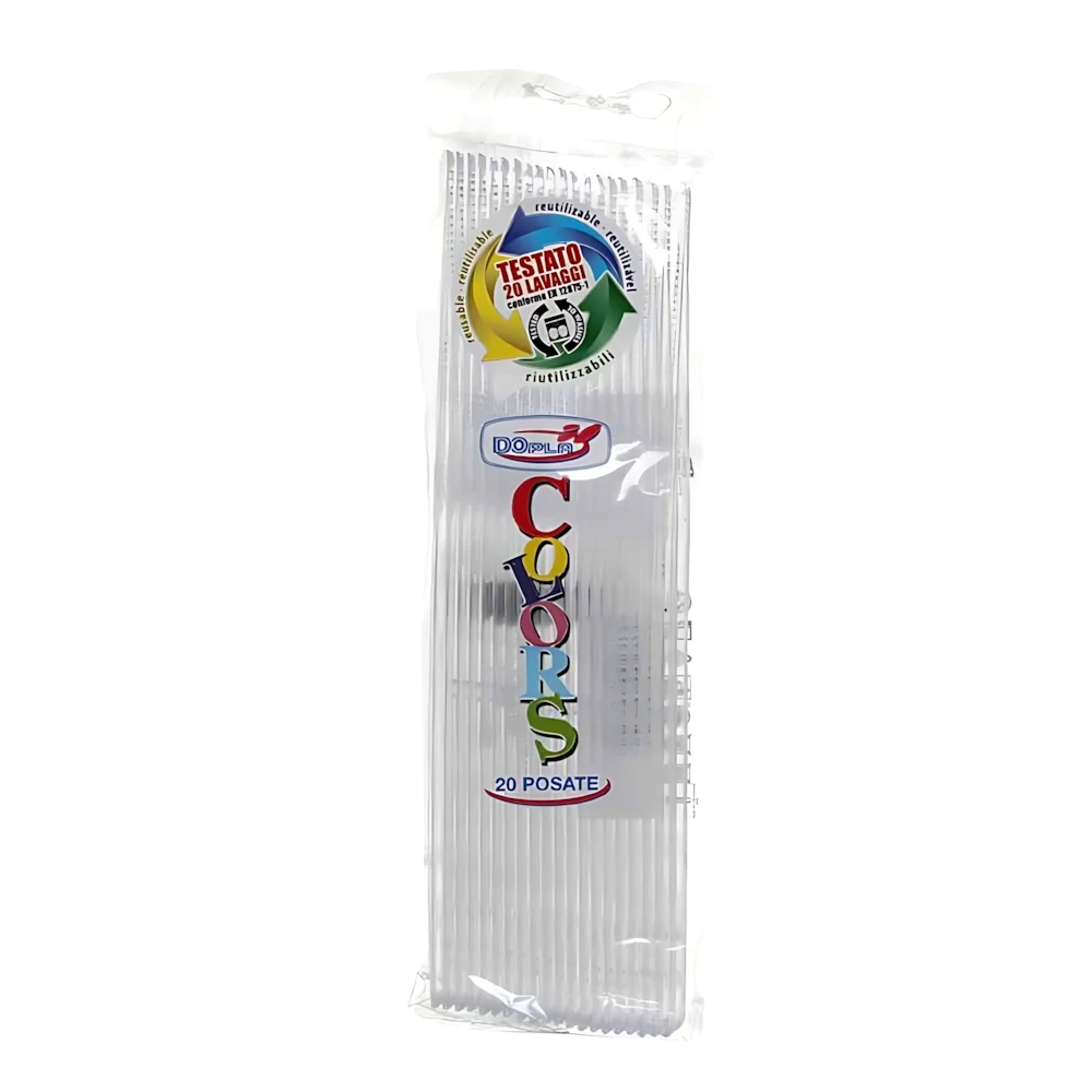 Coltelli Compact Trasparente in plastica riutilizzabile, 20 pz