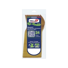 Cucchiaini Dessert Oro, in plastica riutilizzabile, 24pz.