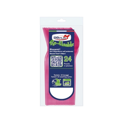 Cucchiaini Dessert Fucsia 24pz