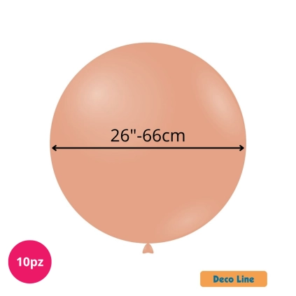 Palloncini Deco Line pastello 26" (66cm) Rosa Argilla 242, 10pz.