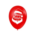 Palloncini Natale Rossi 12'' con Buon Natale e Babbo Natale su 2 Lati, 100pz.
