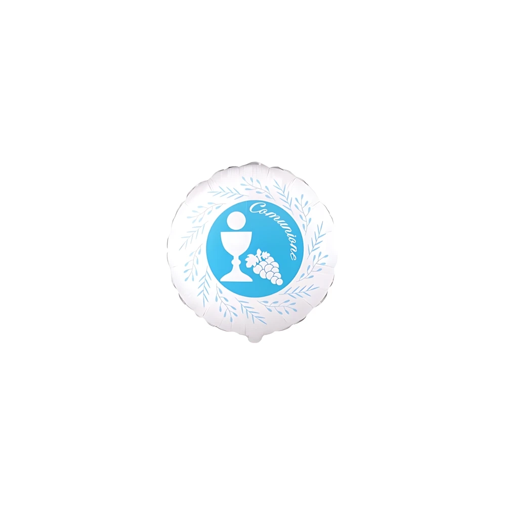 Palloncino Foglie di Ulivo Celeste tondo 4''(10cm), 5pz.