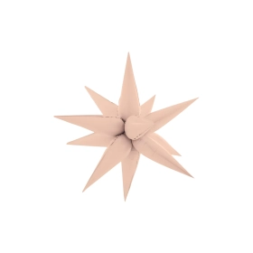 Palloncino Exploding Stars cipria 27" con Valvola – Stella a 12 Punte, 1pz