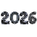 Kit palloncini capodanno numero 2026 nero da 40''- 101cm, 1pz.