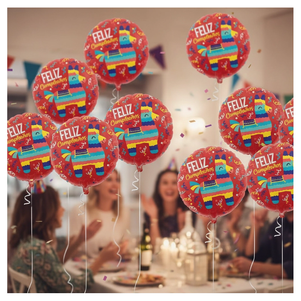 Palloncino Feliz Cumpleanos Fiesta 17" (43cm) in mylar 1pz