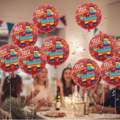 Palloncino Feliz Cumpleanos Fiesta 17" (43cm) in mylar 1pz