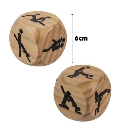 Dado Kamasutra in legno 6x6cm con posizioni | Gioco per coppie