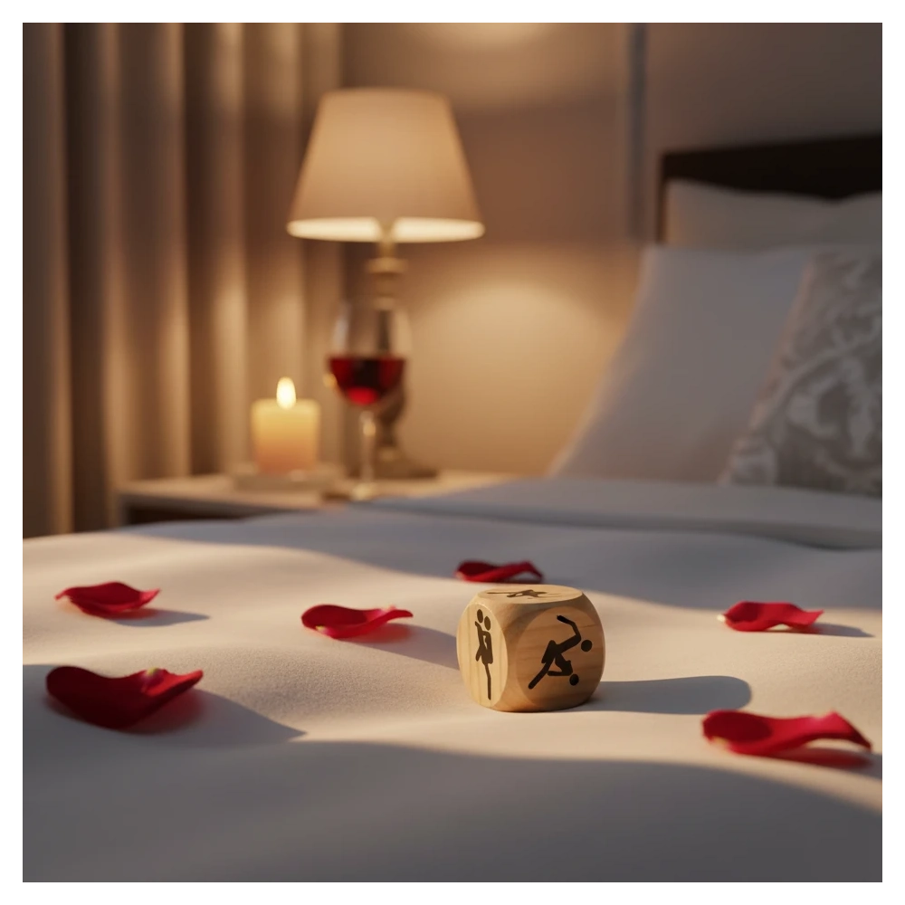 Dado Kamasutra in legno 6x6cm con posizioni | Gioco per coppie