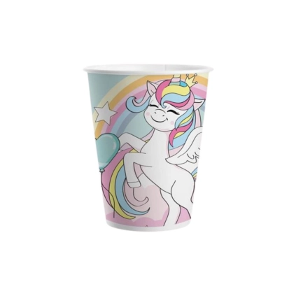 Bicchieri 200ml Unicorno Mix Fantasy Festa Bambini