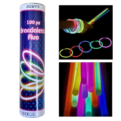 Braccialetti Luminosi Fluorescenti Starlight Assortiti 100pz