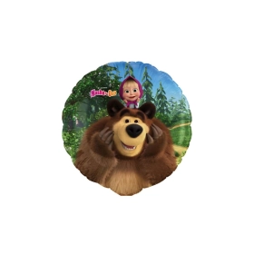 Palloncino Mylar Masha e Orso Tondo 18" (45cm), 1pz.