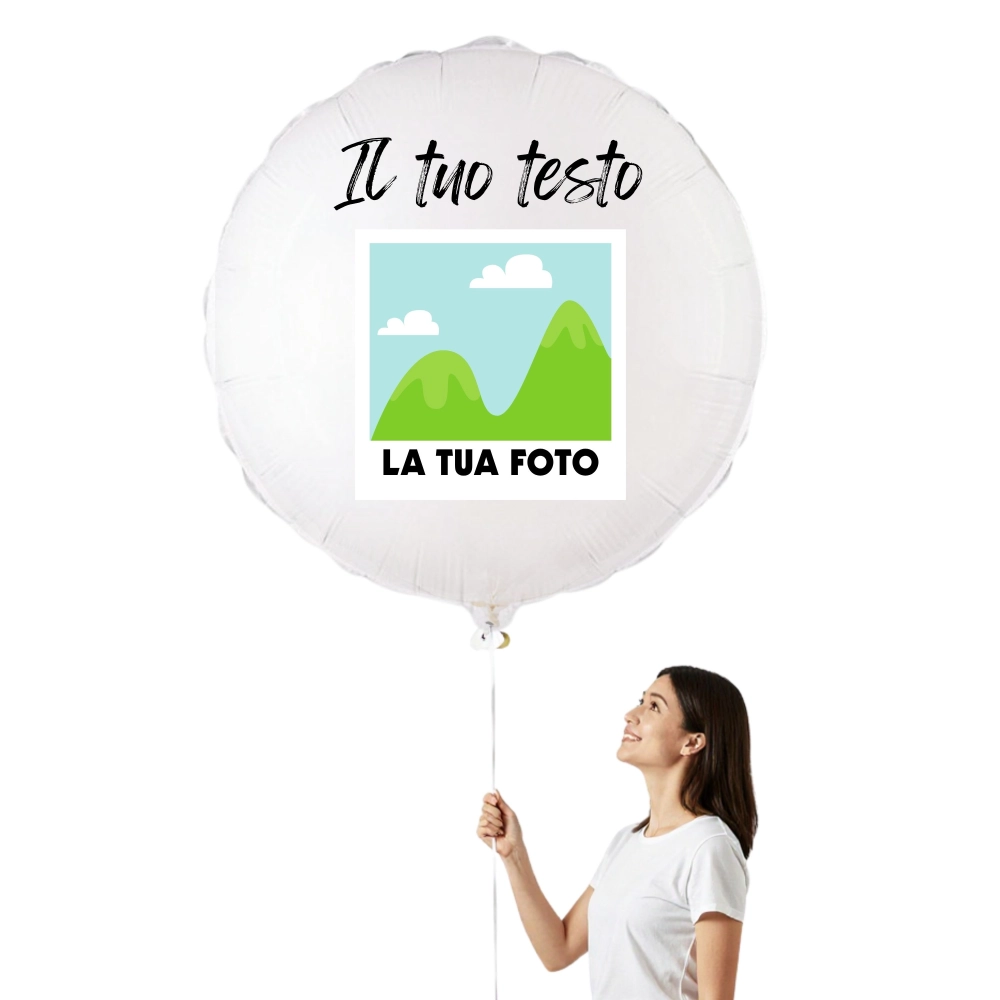 Palloncino gigante tondo personalizzato con foto, testo o logo, 1pz.