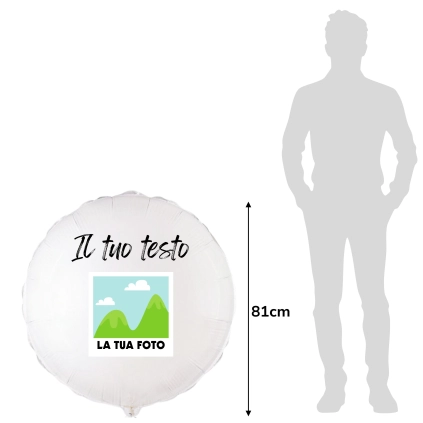 Palloncino gigante tondo personalizzato con foto, testo o logo, 1pz.