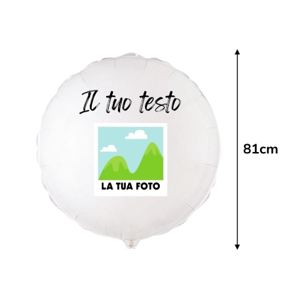 Palloncino gigante tondo personalizzato con foto, testo o logo, 1pz.