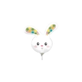 Palloncini testa coniglio con pois mini shape 14" (35cm) in mylar, 5pz.