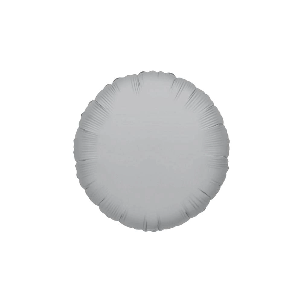 Palloncino Mylar Tondo Argento per Feste e Party 18" (45cm) - 1pz