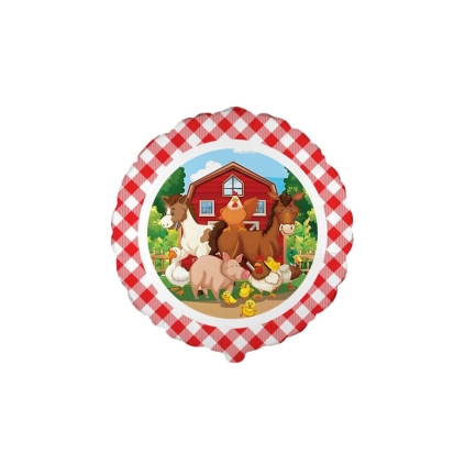 Palloncino Mylar Fattoria Tondo per Feste 18" (45cm) - 1pz
