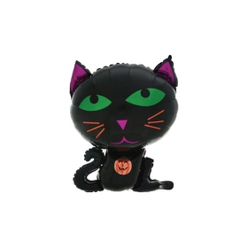 Pallone Mylar Halloween Gatto Nero h25" (63cm) 1pz