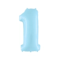 Palloncino Mylar Numero 1 Celeste Pastello Mega 40" (101cm) - 1pz
