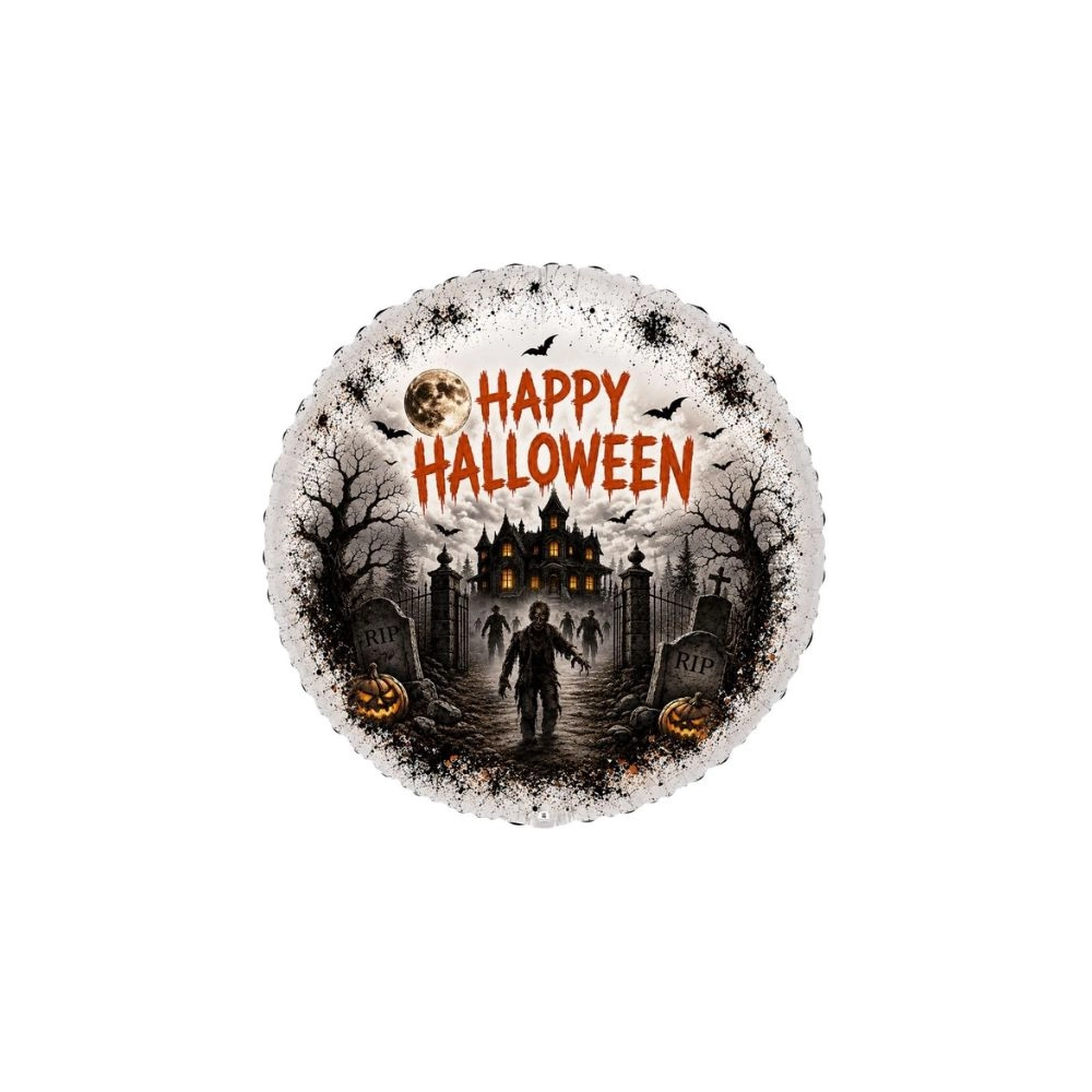 Mylar Halloween Cimitero degli Zombie Tondo 18" (46cm) 1pz