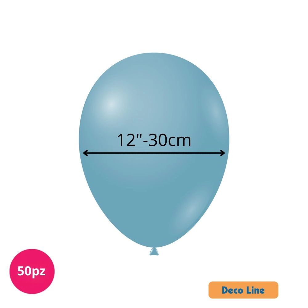 Palloncini Deco Line pastello 12" (30cm) Steel Blue 254, 50pz.