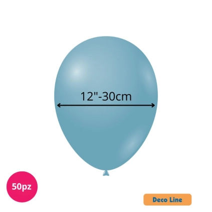Palloncini Deco Line pastello 12" (30cm) Steel Blue 254, 50pz.