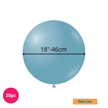 Palloncini Deco Line pastello 18" (46cm) Steel Blue 254, 20pz.
