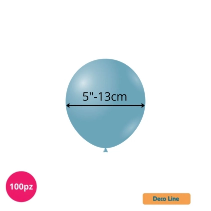 Palloncini Deco Line pastello 5" (13cm) Steel Blue 254, 100pz.
