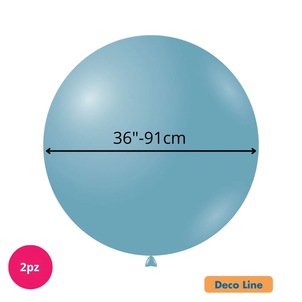 Palloncini Deco Line pastello 36" (91cm) Steel Blue 254, 2pz.