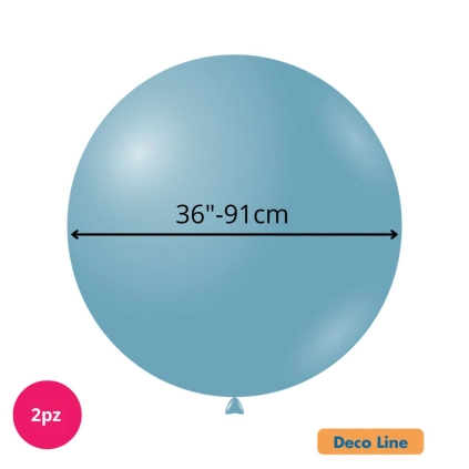 Palloncini Deco Line pastello 36" (91cm) Steel Blue 254, 2pz.
