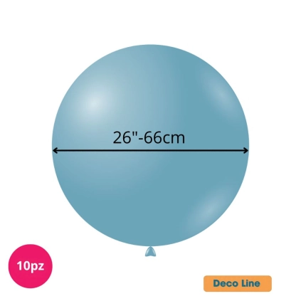 Palloncini Deco Line pastello 26" (66cm) Steel Blue 254, 10pz.