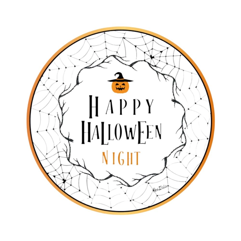 Piatti Halloween Night Carta Compostabile 23cm (9") 8pz