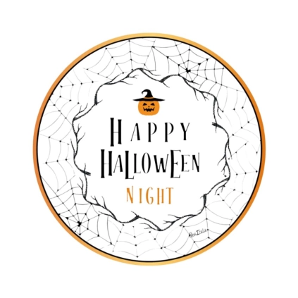 Piatti Halloween Night Carta Compostabile 23cm (9") 8pz