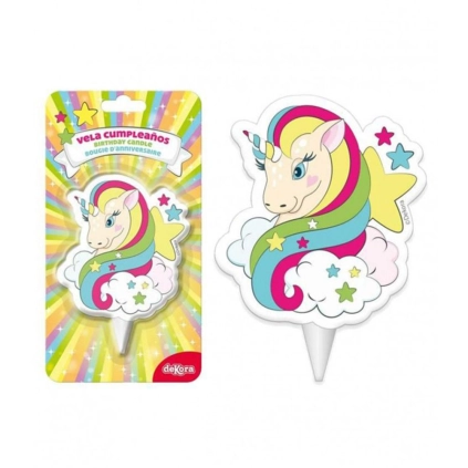 Candela Unicorno per decorare la torta di compleanno, 1pz.