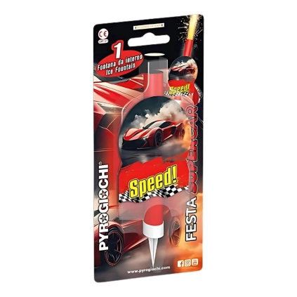 Candela fontana pirotecnica Supercar con auto, categoria F1, 1pz.