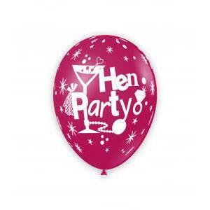 Pall. 11"/12" fucsia st. bianca globo hen party