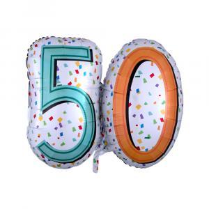 Palloncino  happy birthday 50 multicolor supershape 25"x22". 1pz