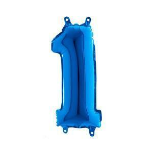 Blue miniloons number 1 (35cm) - conf. 5 pz.
