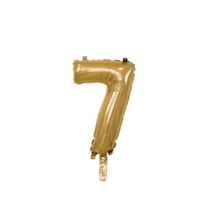 Palloncino  numero 7 oro minishape 14" - 35cm. 1pz
