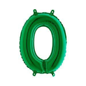 Verde miniloons number 0 (35cm) - conf. 5 pz.