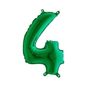 Verde miniloons number 4 (35cm) - conf. 5 pz.