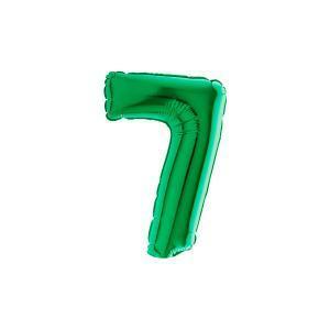 Palloncini  numero 7 verde microshape 7" - 18cm. 5pz