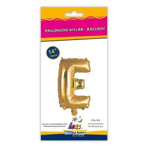 Palloncino  lettera e oro minishape 14" - 35cm . 1pz