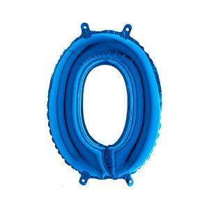 Blue miniloons number 0 (35cm) - conf. 5 pz.