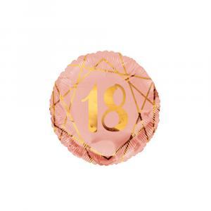 Palloncino  18 anni geoide rosa gold tondo 18"-45cm. 1pz
