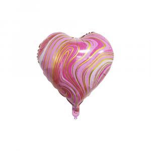 Palloncino  cuore marmorizzato rosa chiaro 18"-45cm. 1pz