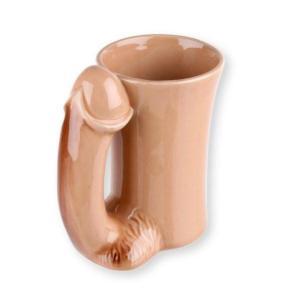Tazza con manico a forma di pene in ceramica 14x8,5cm, 1pz.