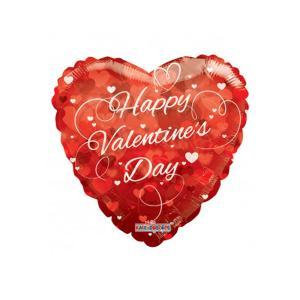 Palloncino  cuore san valentino rosso con cuori  36"-91cm. 1pz