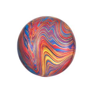Palloncino  sferico marmorizzato arcobaleno 16"-40cm. 1pz