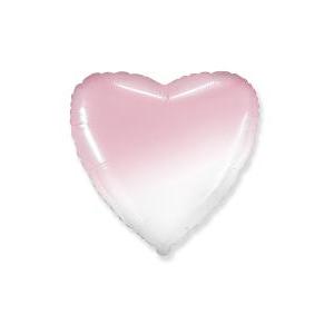 Palloncino a forma di cuore colore rosa baby sfumato 18inc-45cm, 1pz.